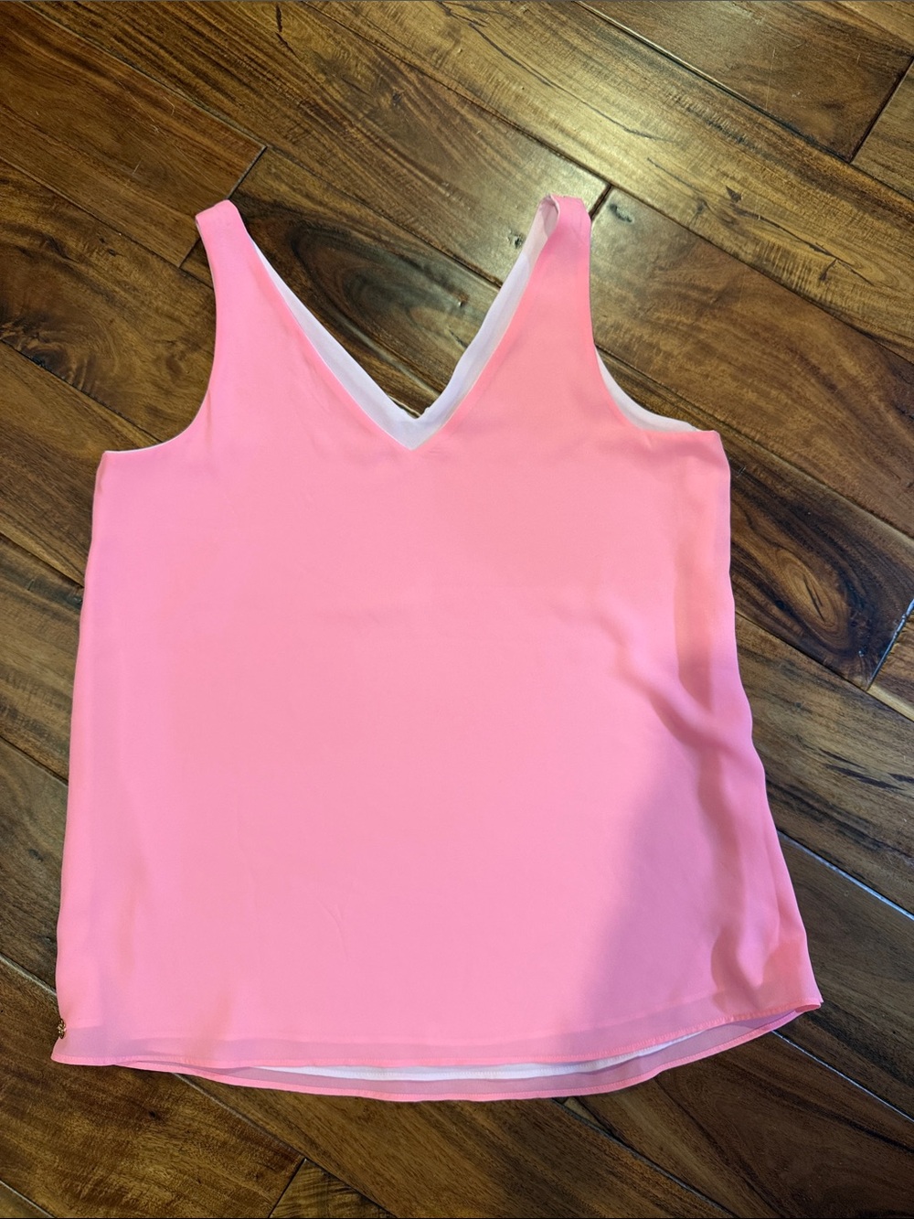 Lilly Pulitzer FlorinSleeveless V-Neck Pink ReversibleWomen's Blouse, small, EUC